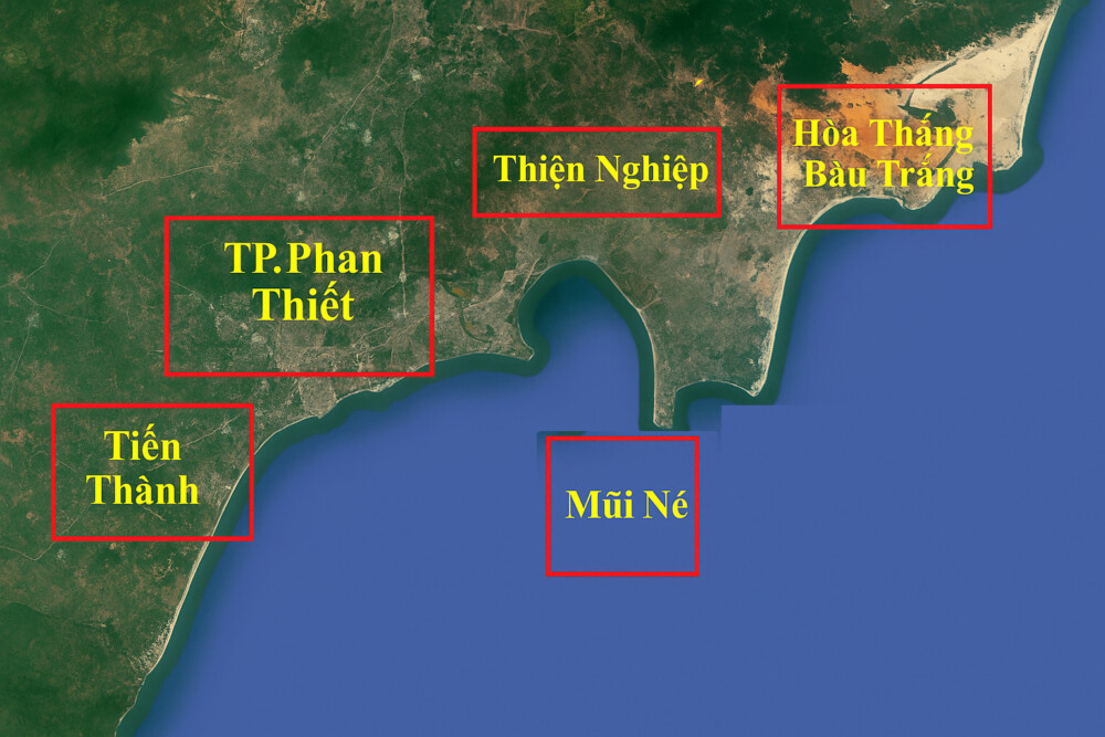 Bản đồ các khu villa tại Phan Thiết