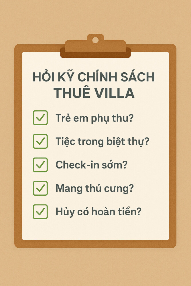 Phải hỏi rõ chính sách khi thuê villa Hồ Tràm