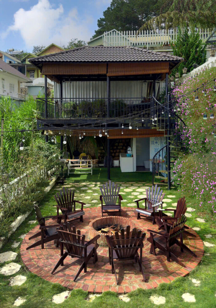 Có khu đốt lửa trại tại villa Odwin DL54 Đà Lạt