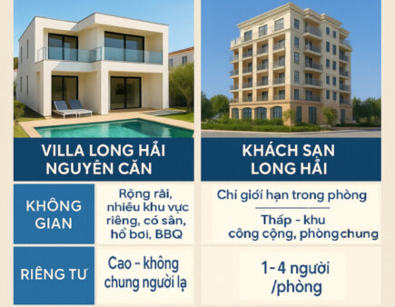 So sánh villa và khách sạn ở Long Hải theo từng tiêu chí