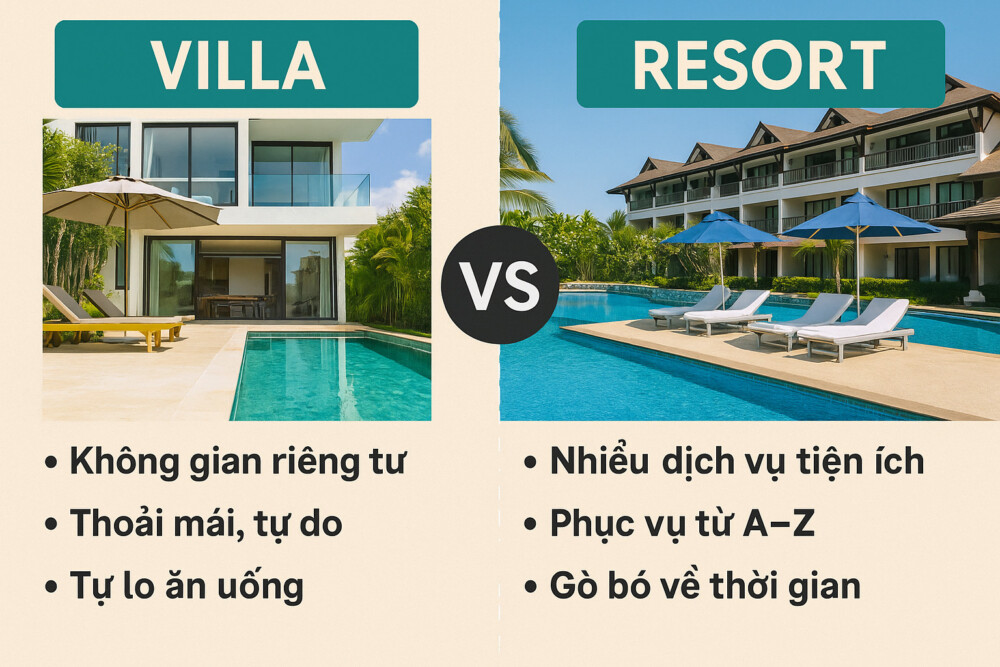 So sánh villa và resort tại Hồ Tràm – chọn đúng nhu cầu