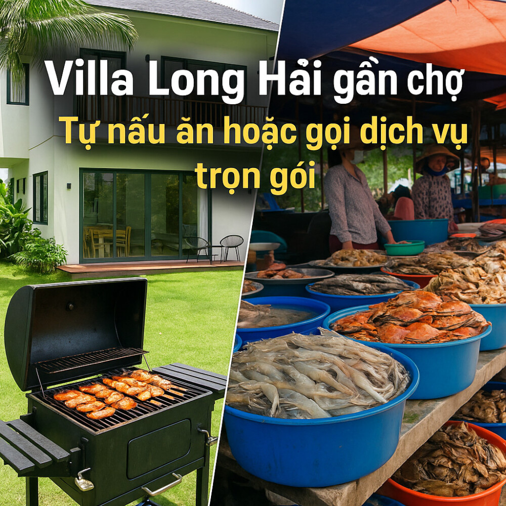 villa Long Hải gần chợ hải sản, thuận tiện nấu ăn