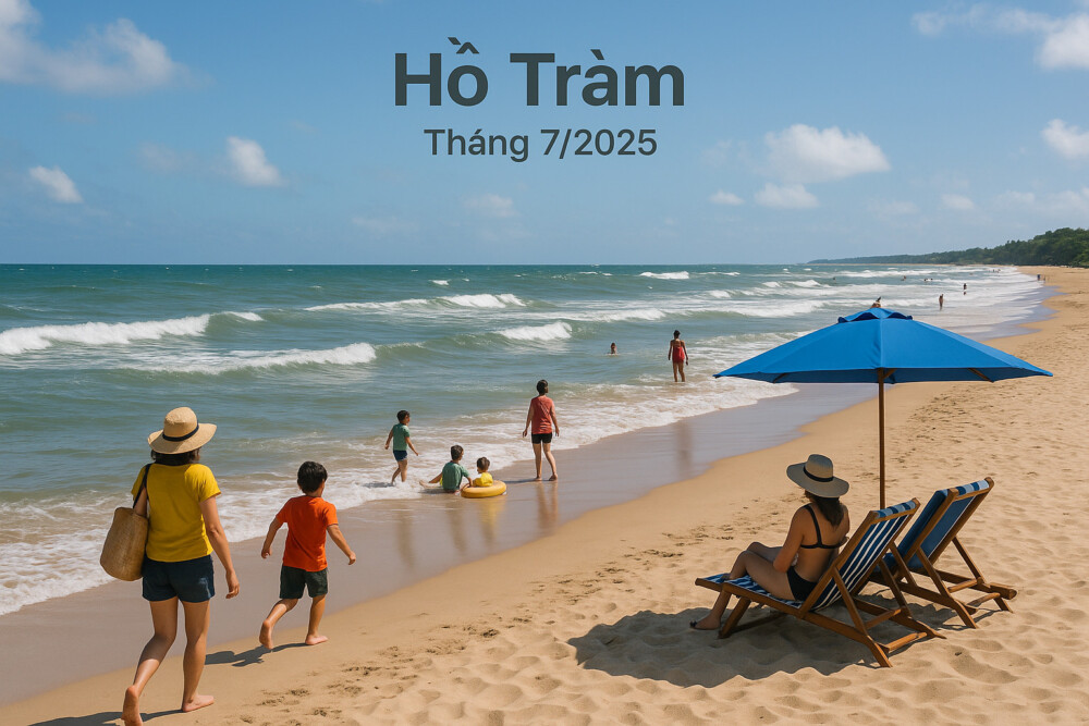 Lịch triều cường Hồ Tràm tháng 7 2025