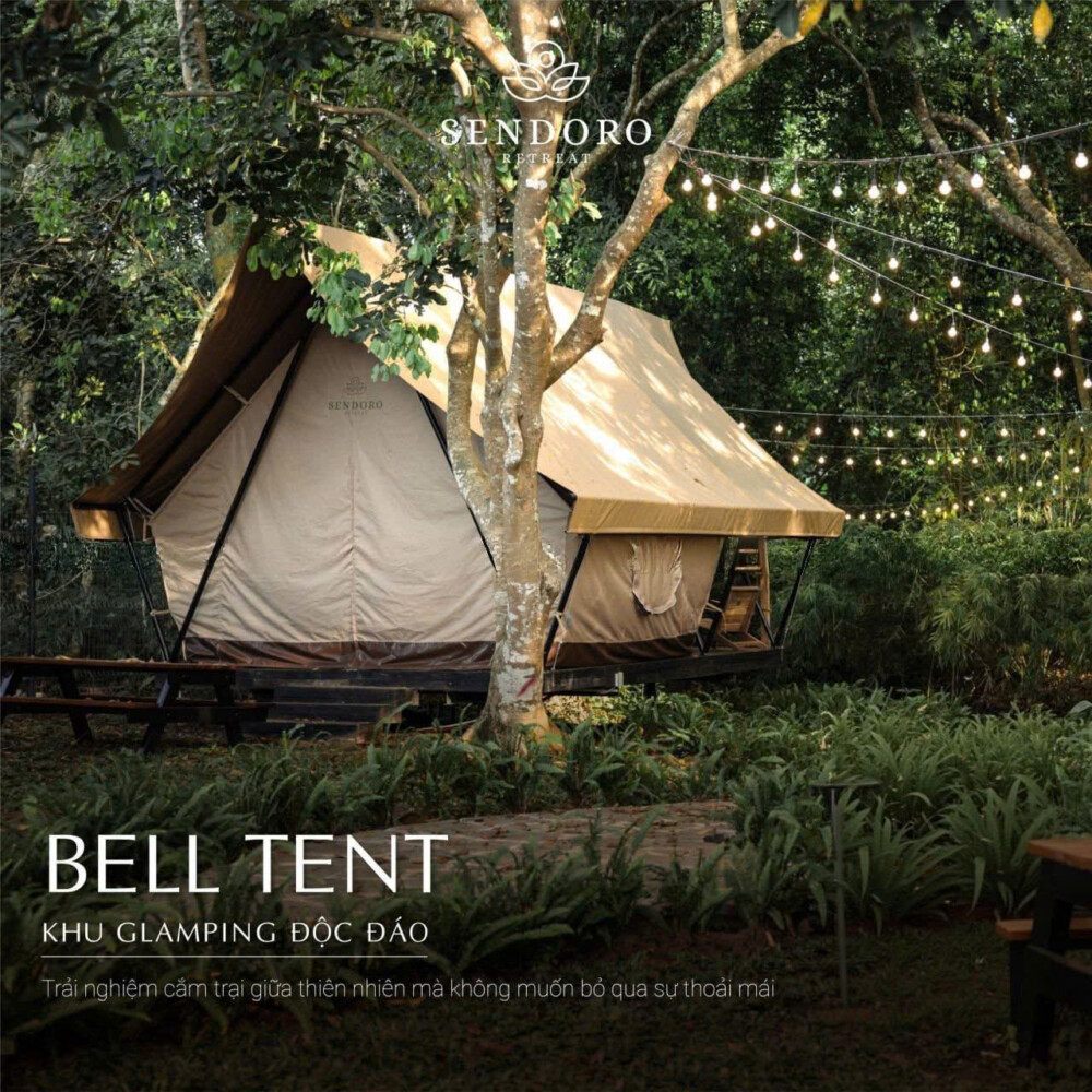 lều Bell Tent glamping tại Sendoro Retreat Châu Đức