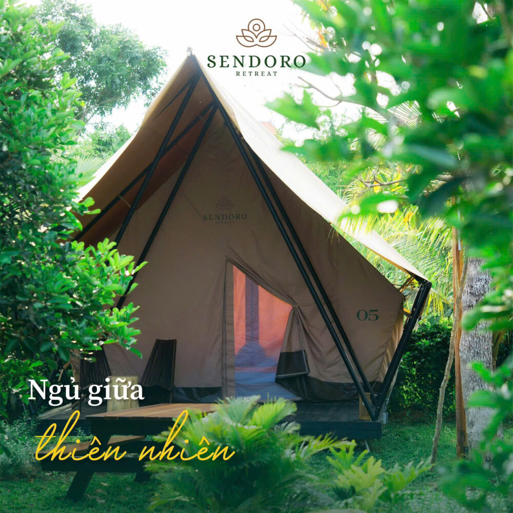 lều glamping Bell Tent tại Sendoro Retreat Châu Đức