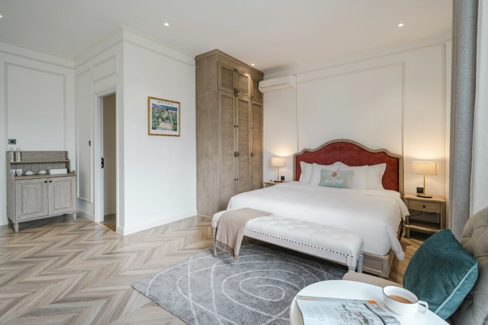 프라이빗한 휴식을 제공하는 Villa Odwin 달랏 17의 침실