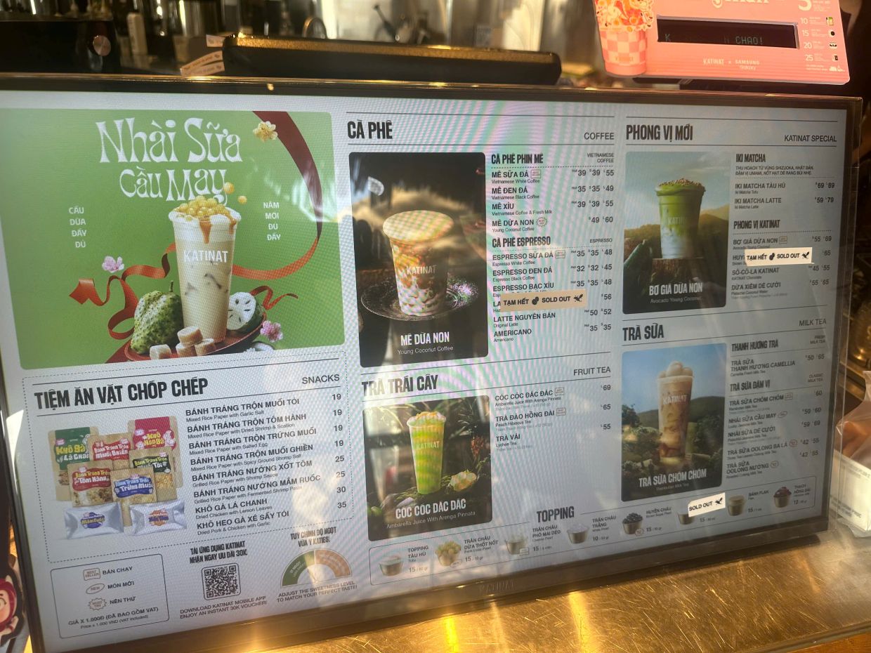 Menu Katinat Vũng Tàu