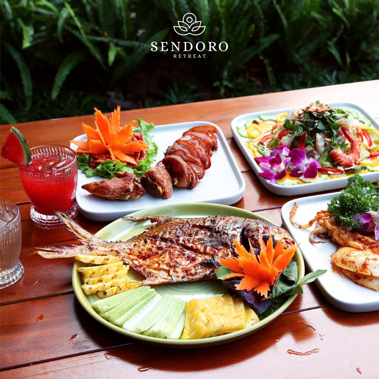 nhà hàng Á Âu tại Sendoro Retreat Châu Đức