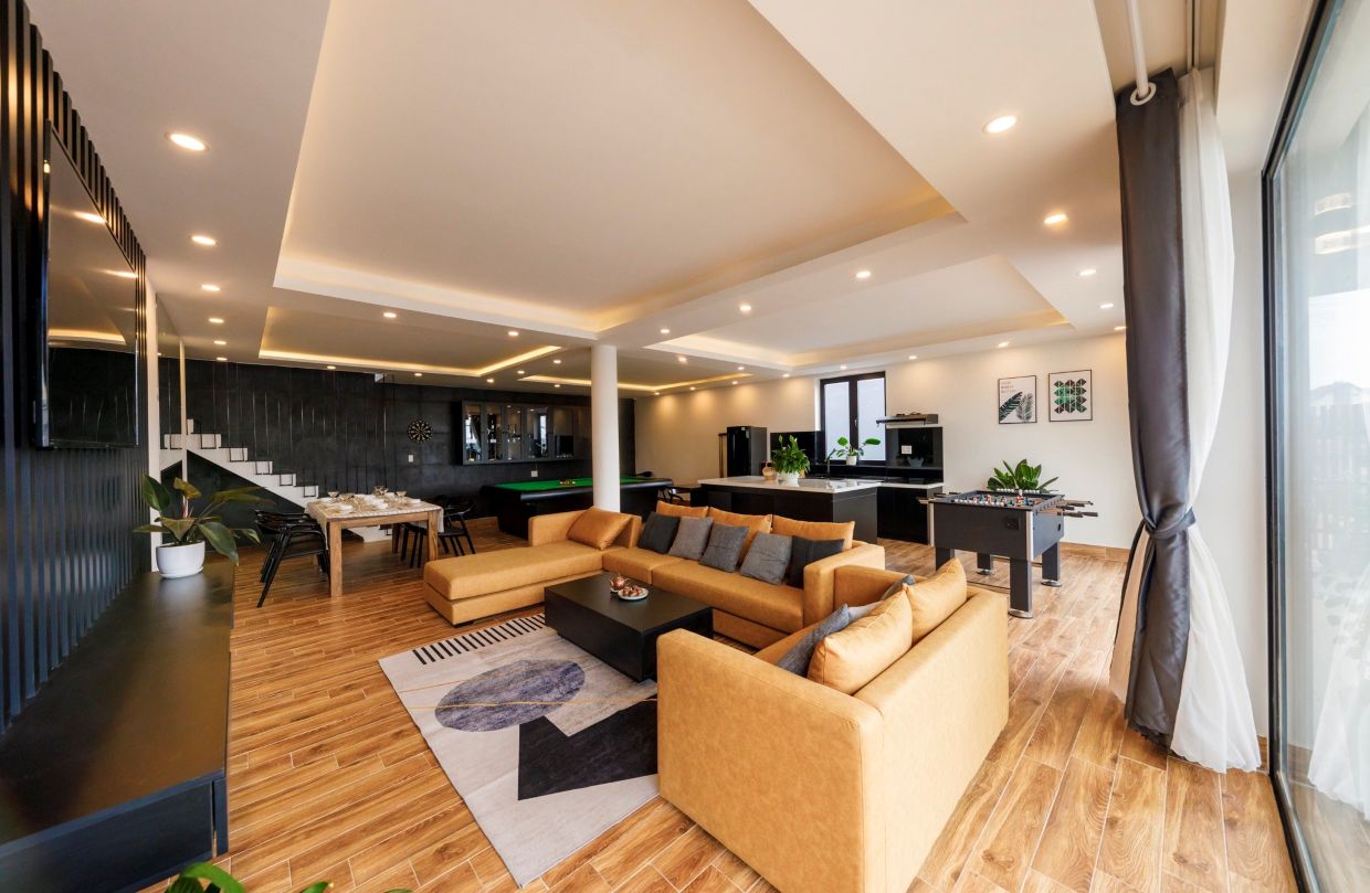 바비큐 공간이 있는 Villa Odwin 달랏 19의 야외 정원