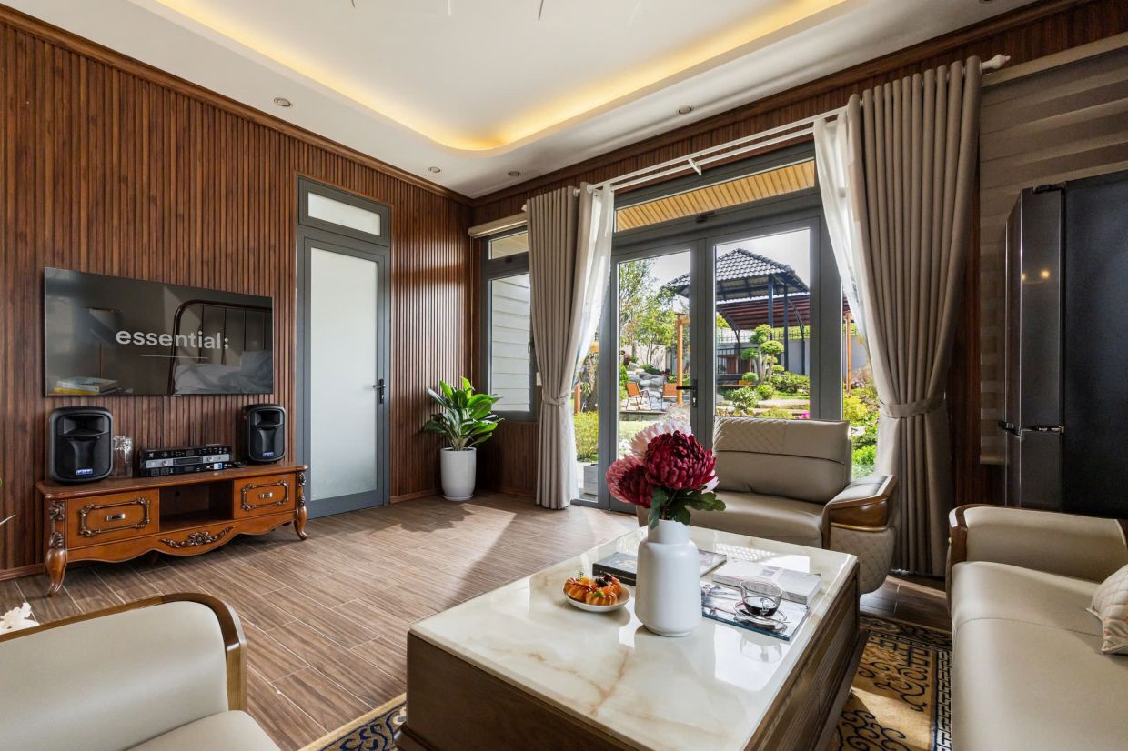 Villa Đà Lạt săn mây Odwin66 – Khu vực phòng khách